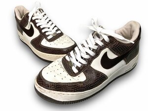 □NIKE∥ナイキ　AIR FORCE1　LOW　PREMIUM　LOW SNAKE　＃309096-121　SIZE:27㎝　汚れあり　左足に若干の剥離あり　中古品【現状品】□