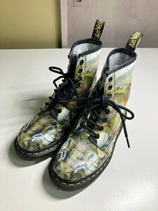 ★美品 Dr.martens ドクターマーチン 8ホールブーツ バウンシングソール 総柄 マルチカラー AW006 1460 UK4 約23cm 靴 1.03kg★