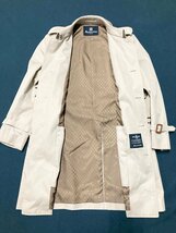 ★Aquascutum アクアスキュータム トレンチ コート ベルト ベージュ 裏地格子柄 コットン アウター メンズ 0.9kg★_画像6