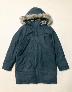 ★Eddie Bauer エディーバウアー ダウン コート ロング フード ボア ブラック サイズM アウター メンズ 1.95kg★