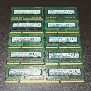 【Samsung】サムスン DDR3L 4GB メモリ 10枚セット/4GBⅹ10枚＝40GB /PC3L-12800L/低電圧モデル/ノートパソコン用メモリ/動作確認済み　①