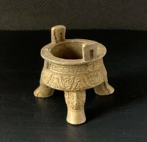 古銅 香炉 骨董　三足　時代物 唐物 中国美術