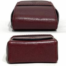 bk-318 Cartier カルティエ マストライン レザー シガレットケース 煙草ケース メンズ レディース ボルドー 系(O8-2)_画像3