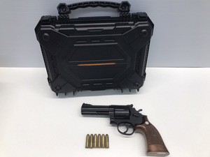 【マルシン　S&W M586　ABS製　モデルガン　サイト欠損　ガンケース付】