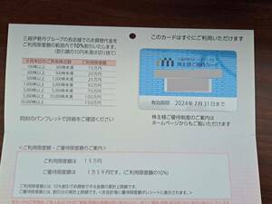 三越伊勢丹株主優待カード　限度額15万