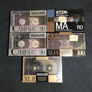 未使用・未開封　カセットテープ5本セット　TDK MA110(メタル)　maxell XLⅠ‐S100(ノーマル）UDⅡ‐S90・XLⅡ74(ハイポジ)　　　