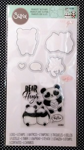 新品☆パンダ好きさん スタンプとダイのセット SIZZIX 663506 Bear Hugs シジックス バレンタイン