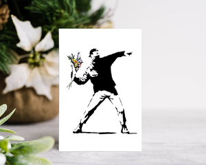 PB02-バンクシー Banksy banksy ポストカード postcard ハガキ 風船と少女 雑貨 イラスト 小物 インテリア street art オリジナル