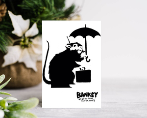 PB024-バンクシー Banksy banksy ポストカード postcard ハガキ 風船と少女 雑貨 イラスト 小物 インテリア street art オリジナル