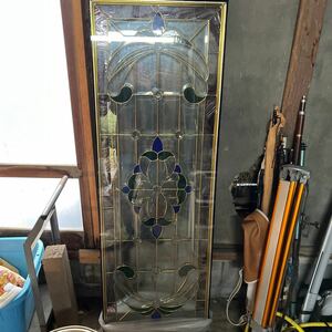 【引き取り限定】インテリア ステンドガラス ステンドグラス【横56cm 縦約165cm 厚さ2.5cm】