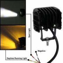 国内在庫　保証付き　LED作業灯　ストロボライト付き ブルー 30W 回転灯 重機 ホイールローダー トラクター など　2個1セット_画像7