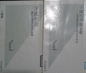 ◇☆「下流社会」新たな階層集団の出現」&下流社会第２章 」◇☆三浦展著◇*除籍本◇☆Ptクーポン消化に!!◇☆合計２冊!!◇