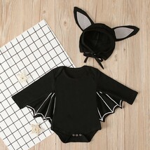 90㎝☆ハロウィン コスプレ コウモリ ロンパース ベビー 仮装 帽子付 デビル_画像2