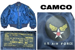 新品同然USAF50年代ビンテージ復刻カムコCAMCO★59年MA1フライトジャケット★黒タグ★ネイビー★M