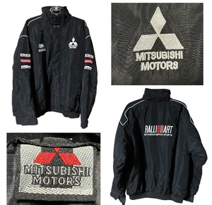 新品同然★三菱モーターズMITSUBISHI MOTERS/RALLI ART★フルデコレーション★クルージャケット★ブラック★XL