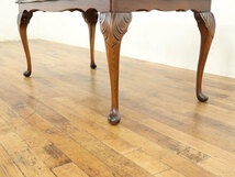 ガラストップコーヒーテーブル　猫脚　杢目を活かした天板模様が素敵　ローテーブル　イギリス　アンティークフレックス　58912_画像6