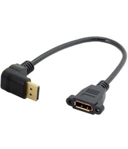 DisplayPort ディスプレイポート オス-メス 延長ケーブル 90度 下向きサポート 4K /314