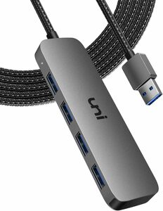 USB 延長ケーブル USB3.0 4IN1 Hub 延長 【1.2M コンパクト・軽量設計】uniAccessories ハブ 5Gbps高速転送 /419