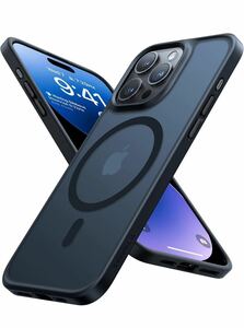 TORRAS iPhone 15 pro 用 ケース 半透明 マグネット搭載 耐衝撃 ストラップホール付き ワイアレス充電対応 Guardian-Mag ブラック/478