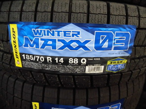 ダンロップスタッドレスタイヤ　ウインターマックス03　ＷＭ03　185/70R14 　4本セット【4本送料込み23800円】