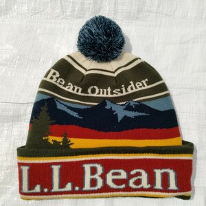 L.L.Bean カタディン ポム ハット ニット キャップ ビーニー ニット帽 knit cap LLBEAN LLbean LL ビーン ボンボン付　男女兼　風景　編