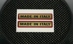 Made in Italy tank decals メイド イン イタリー タンク ステッカー シール デカール バイク 2枚セット 41mm X 8.5mm