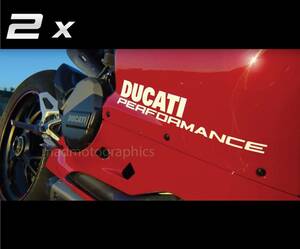 DUCATI PERFORMANCE ドゥカティ ステッカー シール デカール バイク ボディーステッカー ホワイト