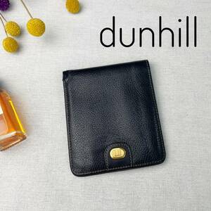 ダンヒル　dunhill　財布　二つ折り　レザー　ブラック