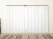 ミラーレースカーテン巾100x高118cm 2枚組yama4250スカッシュ　WHホワイト_画像1