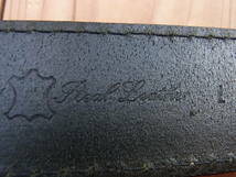 メンズビギ RadmesS MEN'S BIGI ベルト 英国製 Made in England 本革 リアルレザー レザーベルト 黒 ブラック Ｌ サイズ_画像9
