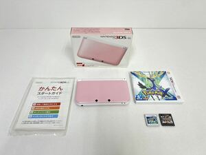A3284◆ 任天堂 ニンテンドー / 3DS LL ピンク×ホワイト / Pokemon X ポケットモンスター プラチナ