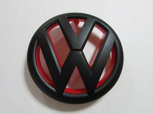 VW フォルクスワーゲン フロントエンブレム ゴルフ6 マットブラック×レッド