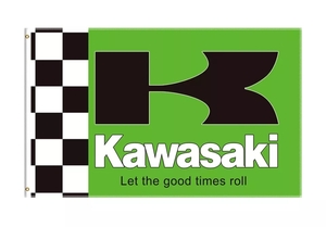 川崎 カワサキ オートバイ バイク フラッグ 旗 カバー インテリア 特大90×150cm
