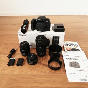 Canon EOS 9000D ダブルズームキット ＋ F2.8 単焦点レンズ　美品　デジタル一眼レフカメラ