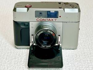 【中古品】　CONTAX T 初代　Carl Zeiss T* Sonnar 38mm F2.8 コンタックス コンパクト フィルムカメラ 動作品　訳あり 京セラ　チタン