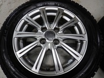 美品 国産 スタッドレス 4H-100 185/60R15 フィット アクア ヤリス ノート デミオ ヴィッツ bB キューブ スイフト PCD100 バリ溝 2020年製_画像4