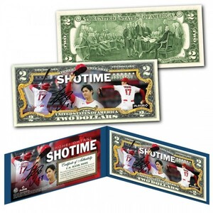 アメリカ 限定2ドル紙幣 大谷翔平 SHOHEI OHTANI Shotime サイン ② 法定通貨 限定品 USA 証明書&ホルダー付き 新品レア 送料込み 即決