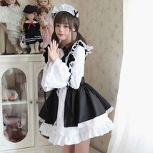 コスプレ メイド服 エプロン ロリータ クラシカル ゴスロリ ハロウィン 6set S ブラック_画像1