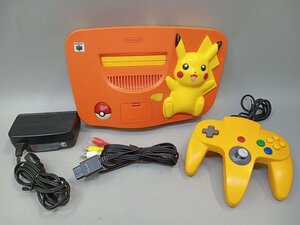 【動作確認済】 任天堂 NINTENDO64 ニンテンドー64 オレンジ&イエロー ピカチュウ NUS-101 [27] No.9204