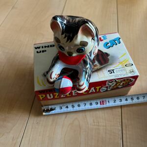 ブリキ日本製 WIND UP PUZZLE CAT 玉ころがし猫 ゼンマイ ねこ ネコ★14