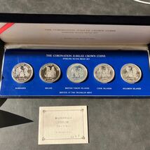 1978年　THE CORONATION JUBILEE CROWN COINS プルーフ銀貨5枚セット★18_画像4