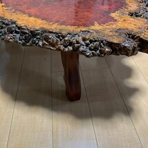  和製ビンテージ　花梨(カリン材)　木肌が魅力的な座卓(ローテーブル、ダイニングテーブル、リビングテーブル、作業台、ヴィンテージ)_画像4