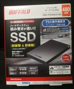 新品・未開封　BUFFALO SSD 480GB ブラック PC PS4にも♪