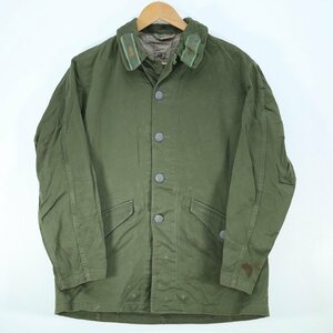 ▲【中古品】スウェーデン軍 M59 ジャケット カーキ 表記サイズ：C92　襟章付 1961 3クラウン刻印有 ④.