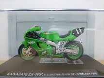 ■ デアゴスティーニ 1:24 KAWASAKI ZX-7RR B.SEBILEAU-S.HISLOP-C.WALKER 1999 カワサキ 大型二輪レーシングモデルバイク ミニカー_画像1