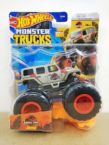 ■ HOTWHEELSホットウィール MONSTER TRUCKS - JURASSIC PARK JEEP WRANGLER モンスタートラック ジュラシックパーク ジープ 折れカー