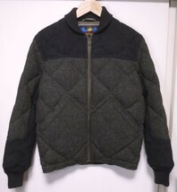 Eddie Bauer × Harris Tweed エディーバウアー × ハリスツイード ウール スカイライナー S ダウンジャケット 650FP 日の出タグ_画像1