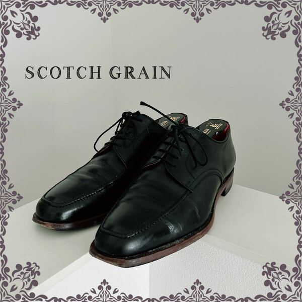 送料無料　大人気　スコッチグレイン　SCOTCH GRAIN 24.5 革靴　黒　ブラック F-9019 メンズ