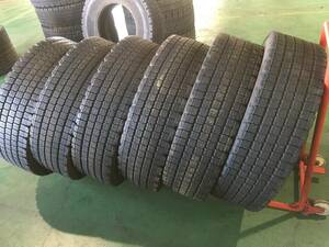 x934-3-12 ☆275/80R22.5 BS W910 中古6本♪ ブリヂストン スタッドレス 残溝11～10ｍｍ♪ k450