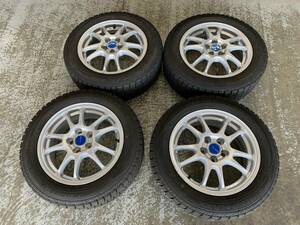 tk147-3-12★17シエンタに！中古アルミ15インチ（トヨタ用）＆185/60R15 ダンロップ WM02 中古スタッドレス 溝9～8mm 2022年製 4本set